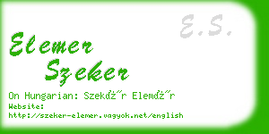 elemer szeker business card